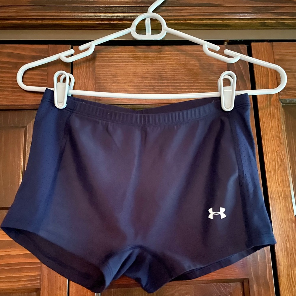 Navy blue, Under Armor spandex shorts